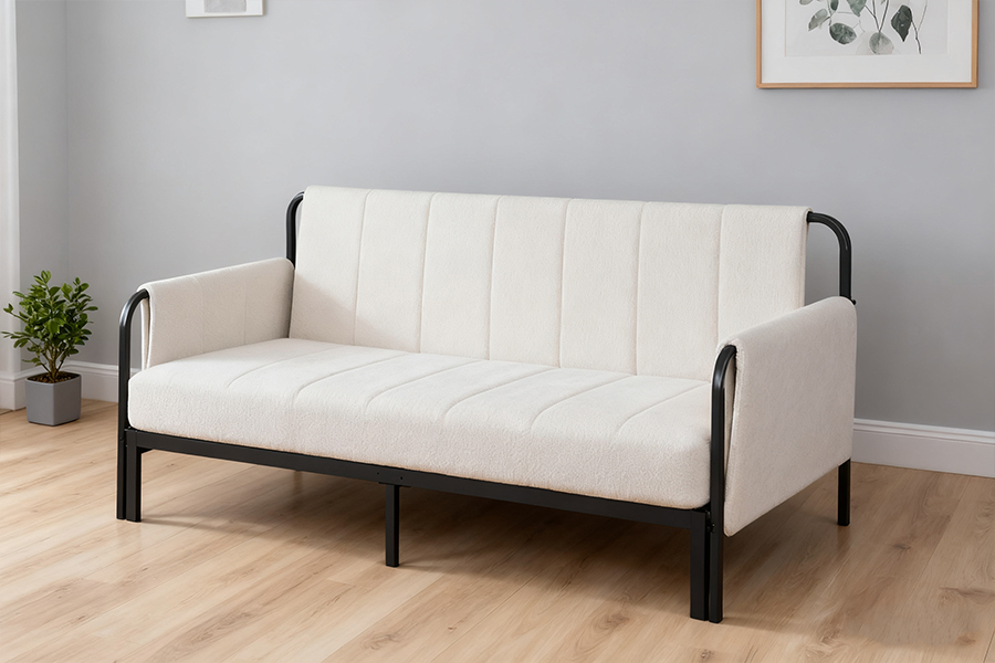 4712 Ausziehbares Sofabett mit Lammwollbezug