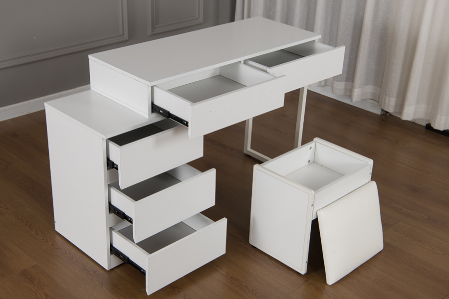 WSS992 Minimalistischer Schminktisch in reinem Weiß