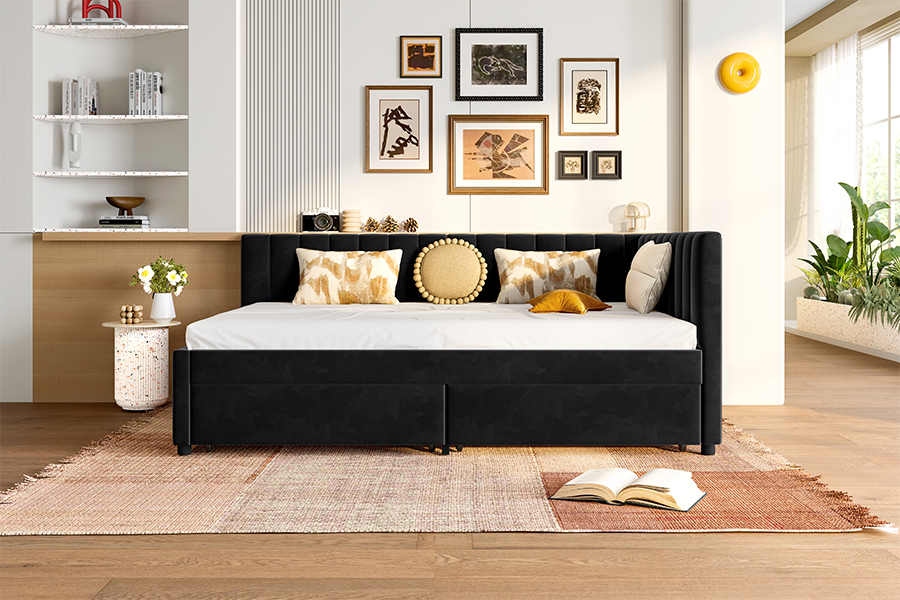 4856D Stauraum-Samt-Schlafsofa für kleine Räume