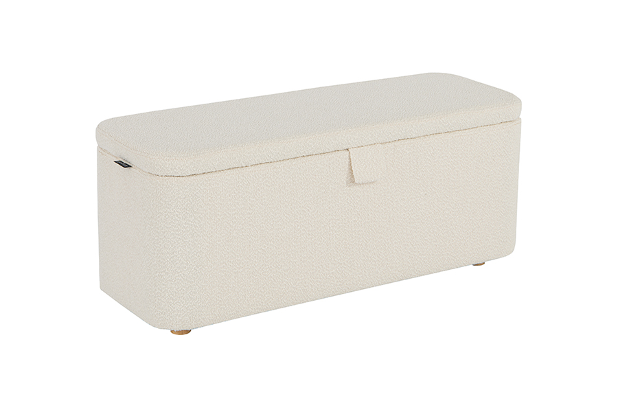 WSS977 Gepolsterte Aufbewahrungs-Ottomanenbox aus Lammfleece