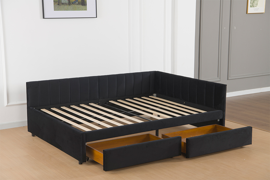 4856D Stauraum-Samt-Schlafsofa für kleine Räume