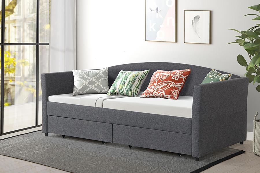 4271C Hautfreundliches Baumwoll-Leinen Schlafsofa mit Stauraum