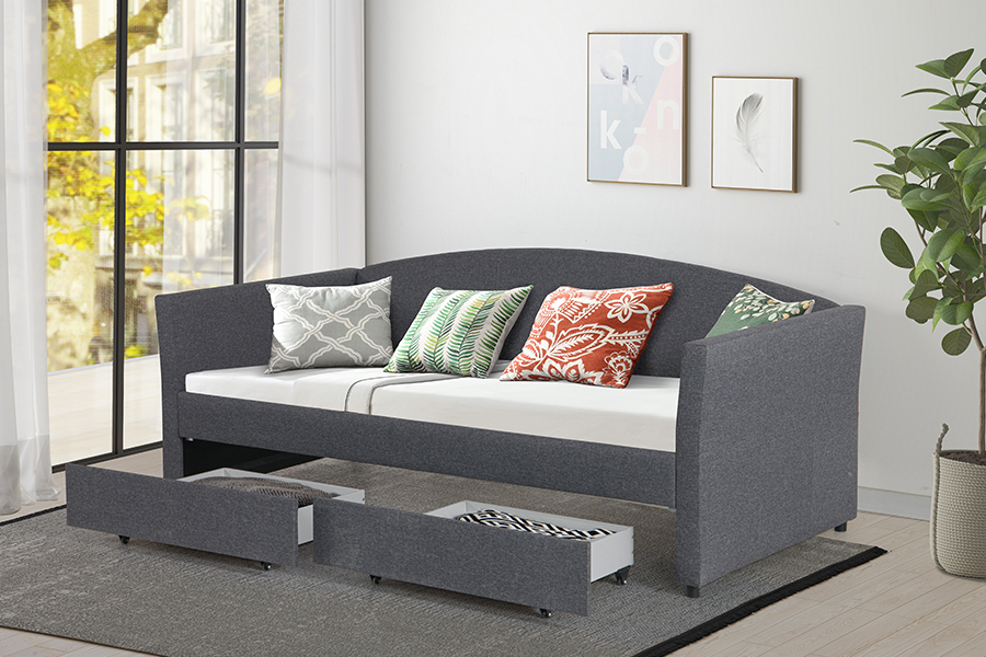 4271C Hautfreundliches Baumwoll-Leinen Schlafsofa mit Stauraum