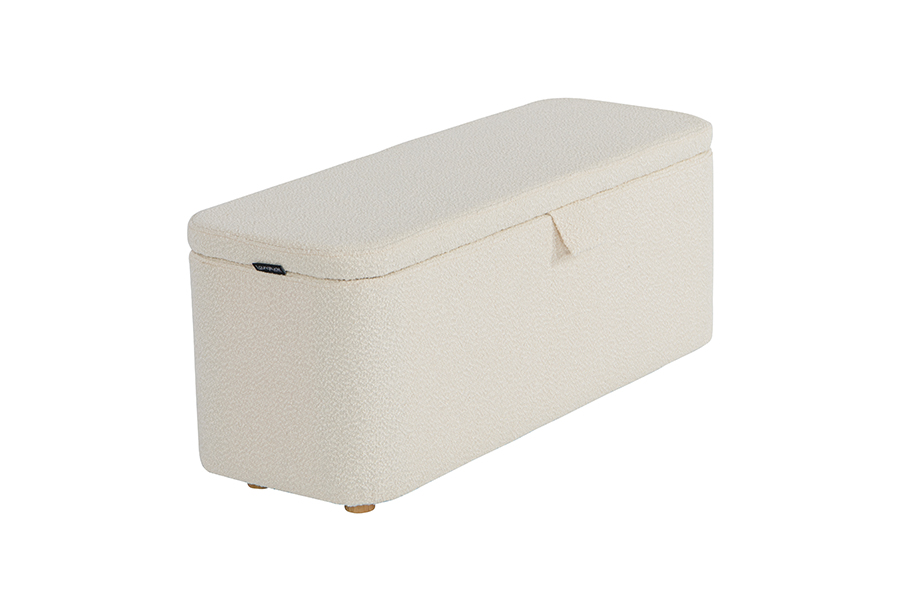 WSS977 Gepolsterte Aufbewahrungs-Ottomanenbox aus Lammfleece