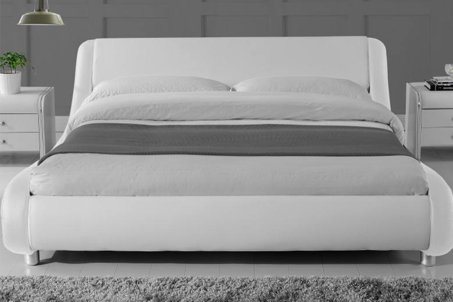 1140 Holz-PU-Kunstleder-Bettgestell, gepolstertes Bett