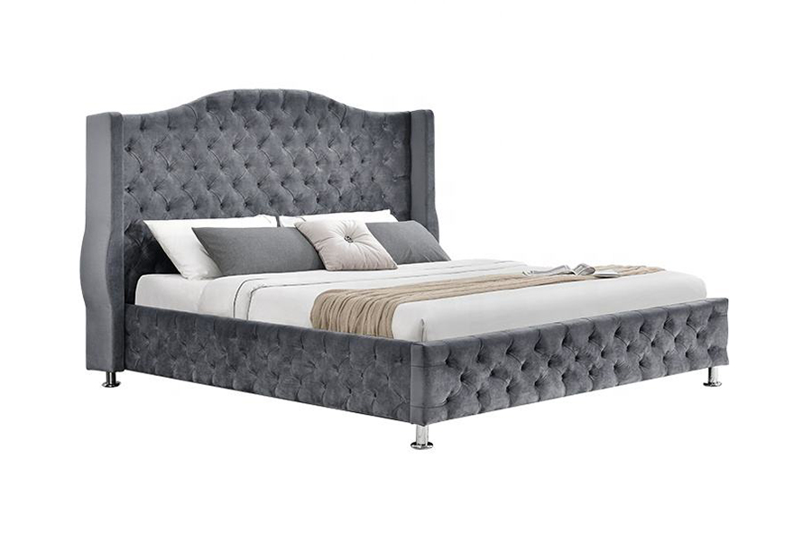 1268 Luxuriöses Polsterbett mit Stoffbezug