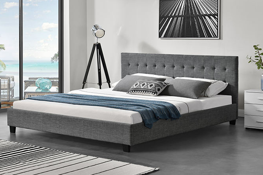1257 Modernes, dekoratives Polsterbett im Panel-Stil