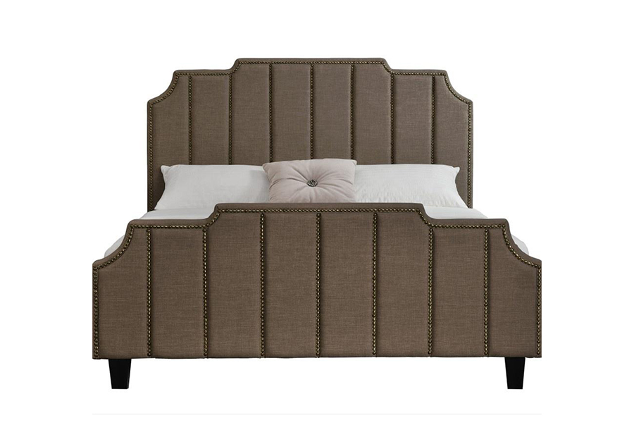 1205 gepolstertes Bett mit Doppelbett und Stoffbezug aus Samt