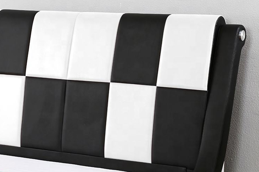 1443 Doppeltes Kingsize-Polsterbett aus PU-Kunstleder