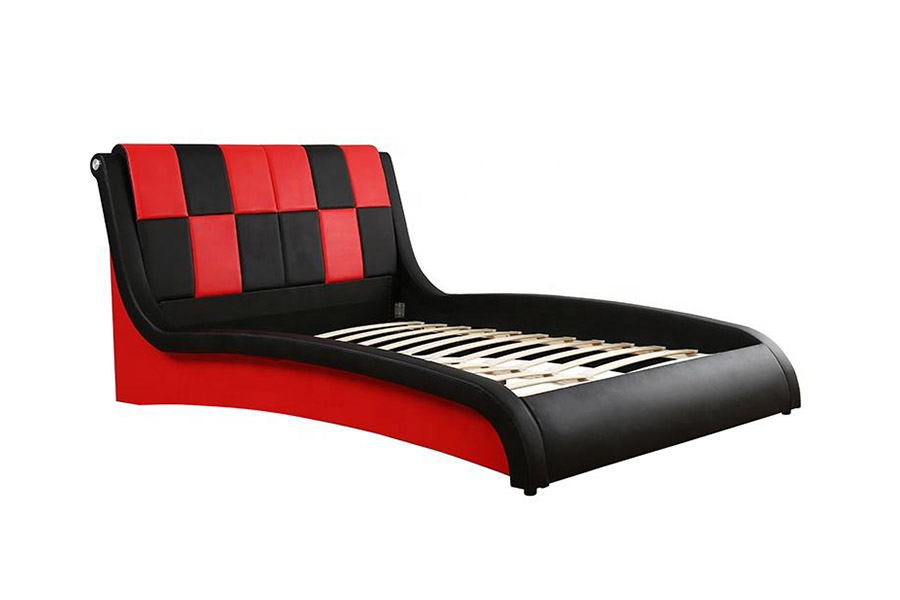 1443 Doppeltes Kingsize-Polsterbett aus PU-Kunstleder
