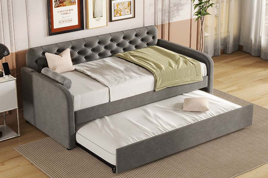 1385 Moderner hochklappbarer Hotelbettrahmen mit Schubladen und Stauraum. Bettrahmen