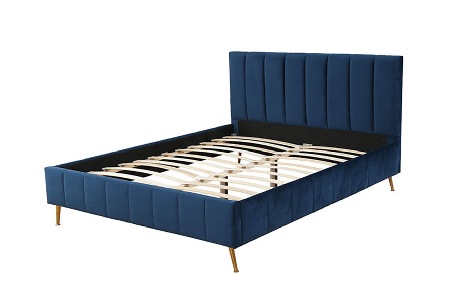 1382 Doppelbett im modernen Stil, gepolstertes Massivholzbett