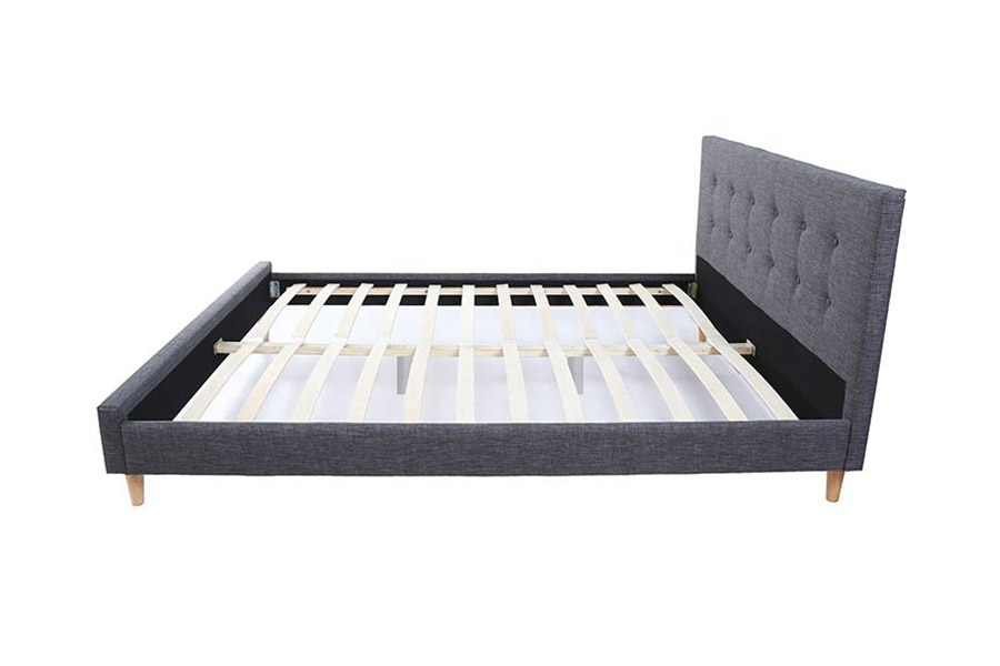 1380 Scandinavian Beds Dunkelgraues Stoffpolsterbett