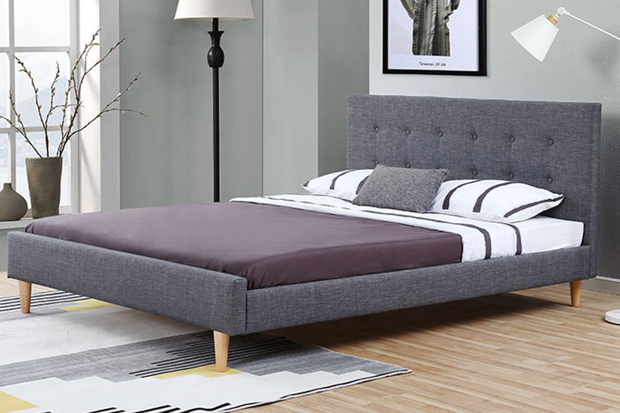 1380 Scandinavian Beds Dunkelgraues Stoffpolsterbett