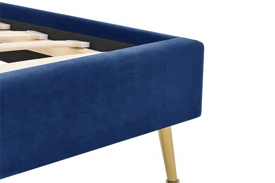 1358 Elegantes, schlichtes Stoffbett, gepolstertes Bett