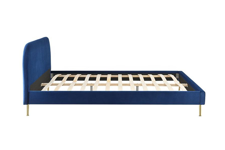 1358 Elegantes, schlichtes Stoffbett, gepolstertes Bett