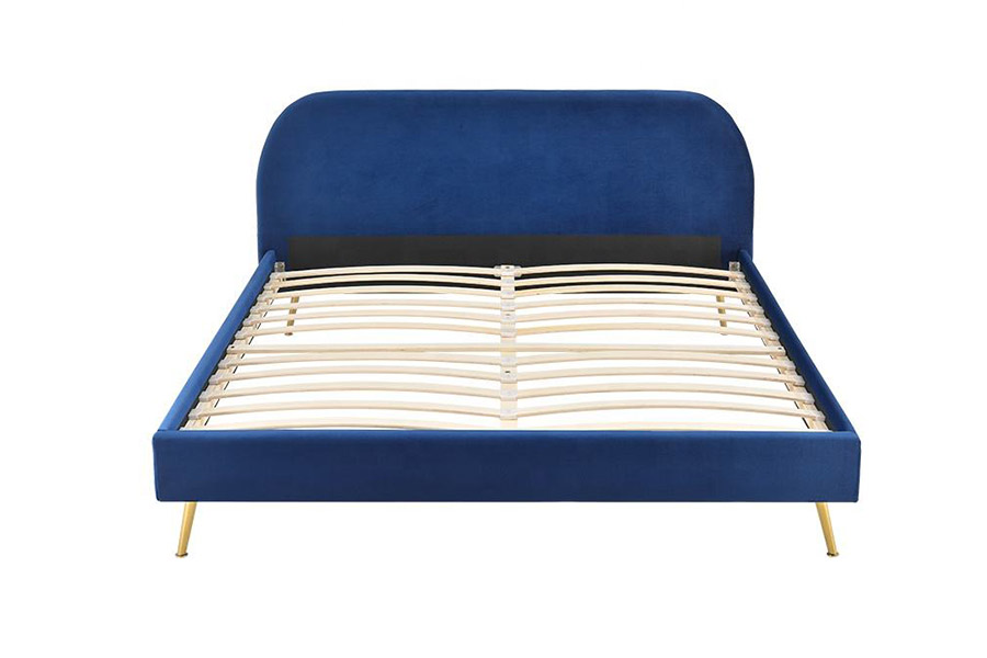 1358 Elegantes, schlichtes Stoffbett, gepolstertes Bett