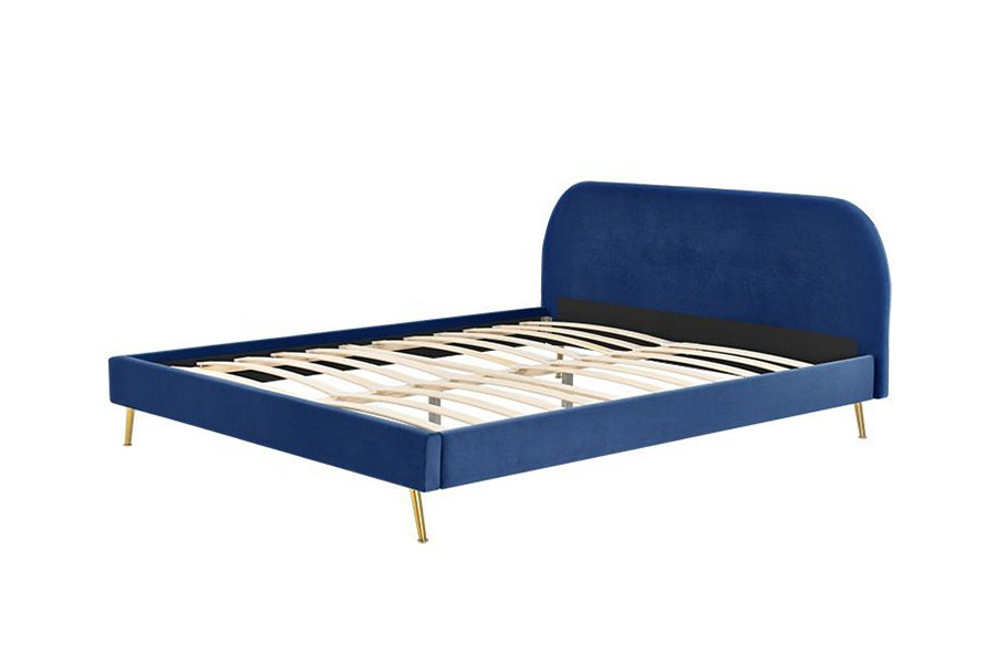 1358 Elegantes, schlichtes Stoffbett, gepolstertes Bett