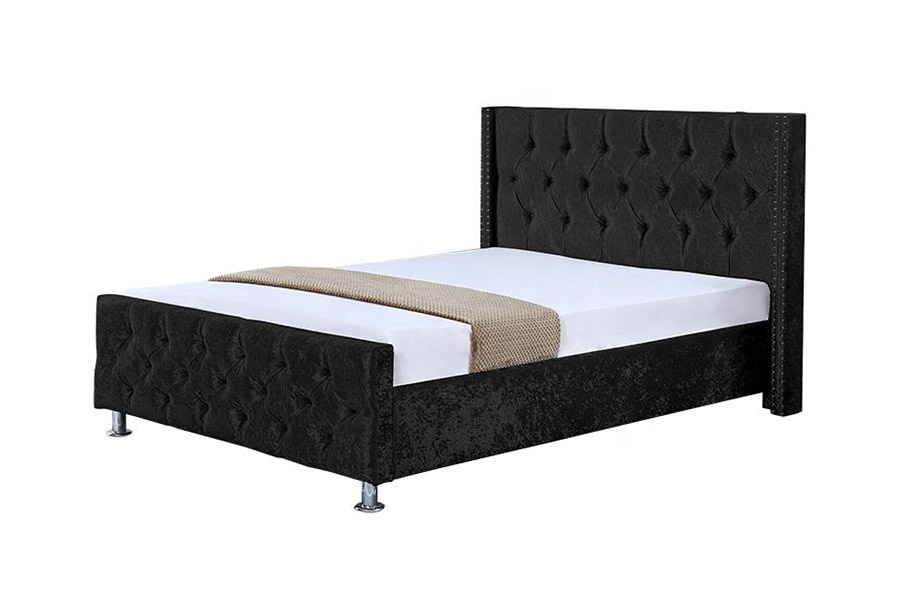 1357 Polsterbett mit Holzrahmen und Ledermaterial