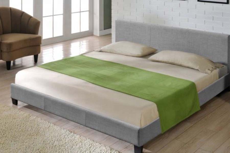 1864 Modernes, schlichtes Design, gepolstertes Bett aus PU-Leder