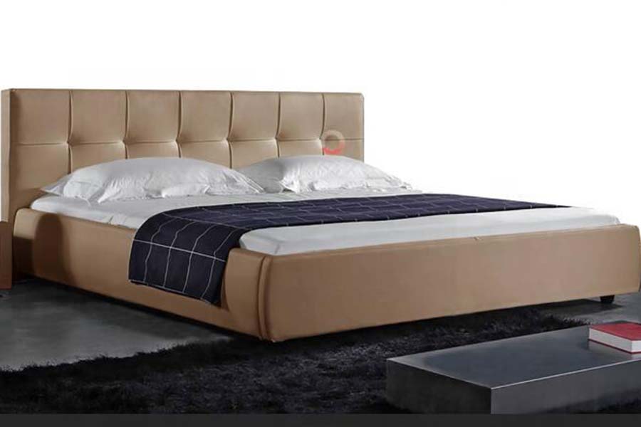 1813 Weißer PU-Softbett-LED-Polsterbettrahmen