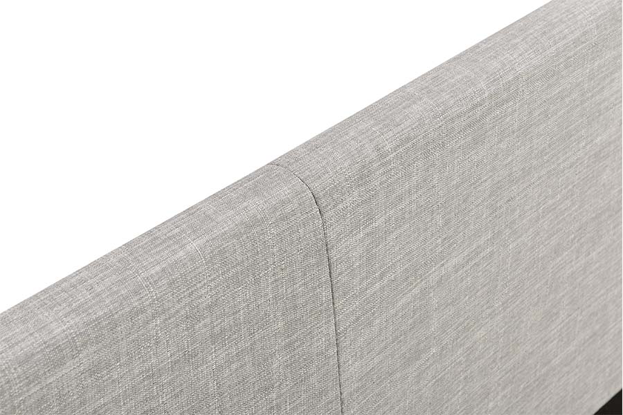1803 Bett aus grauem Leinenstoff, weiche Polsterung, gepolstertes Bett
