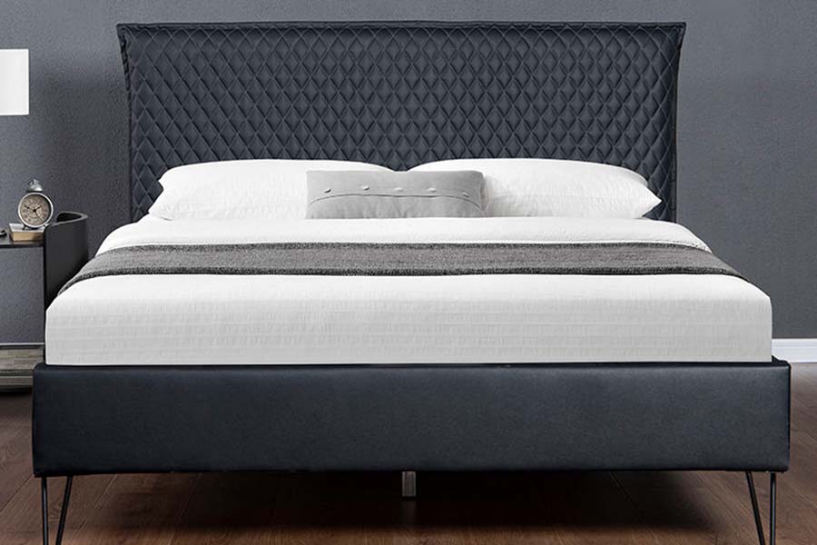 1664 Lederbett, gepolstertes Bett im modernen Stil
