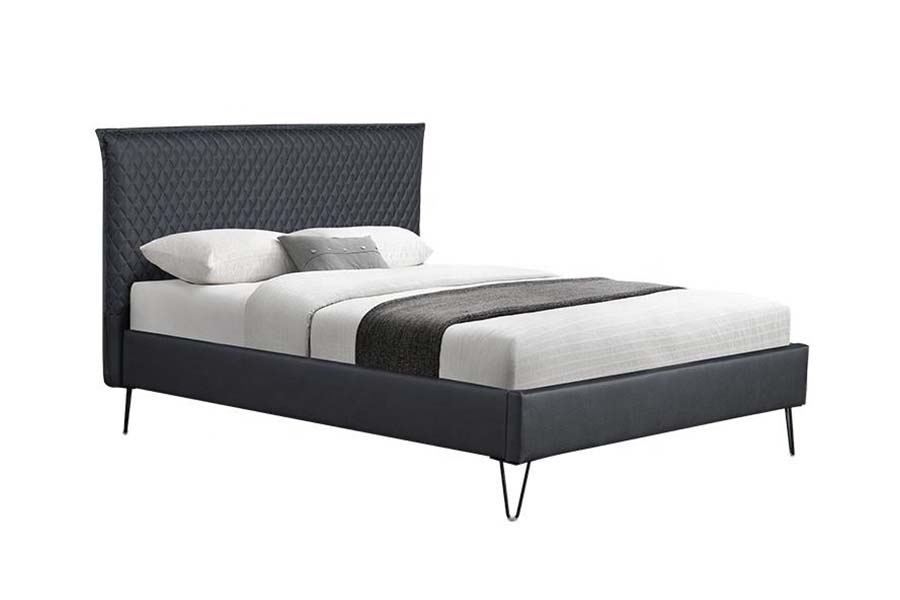 1664 Lederbett, gepolstertes Bett im modernen Stil