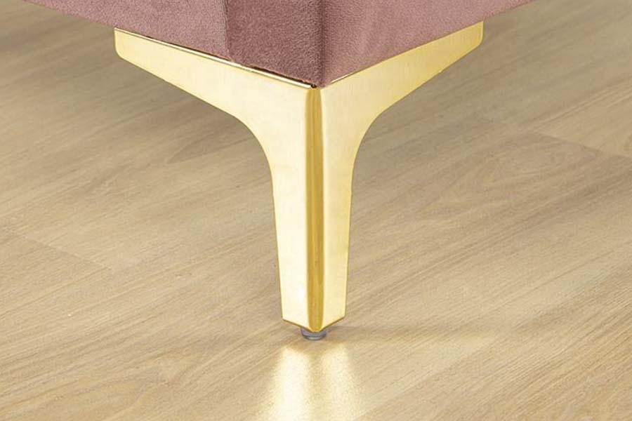 1655 Plattformbett, gepolstertes Bett aus rosa Leinenstoff