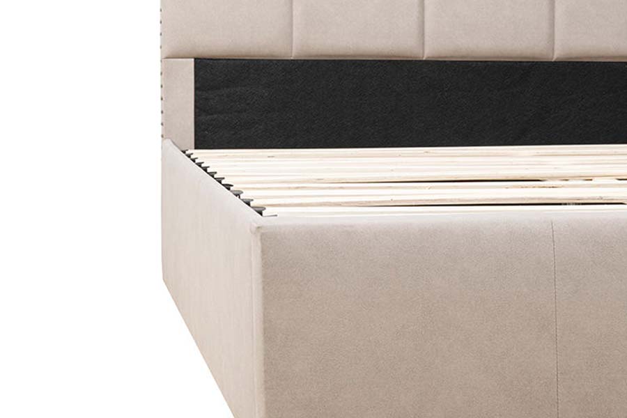 1616 King-Size-Polsterbett aus weichem Stoff mit Knopfdesign
