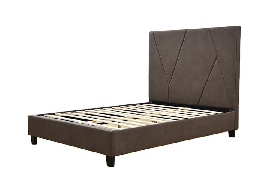 1615 Einzelbett aus Leder, gepolstertes Bett