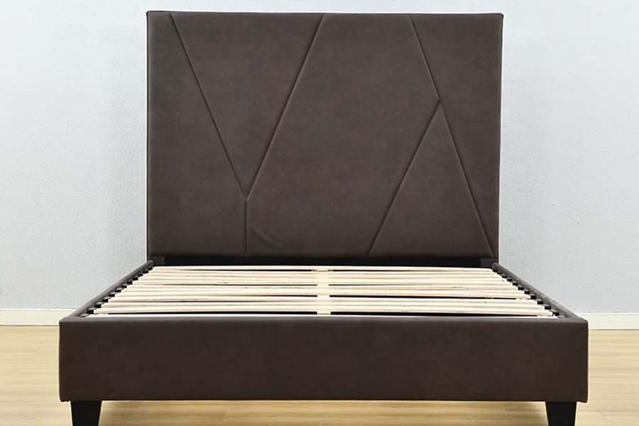 1615 Einzelbett aus Leder, gepolstertes Bett