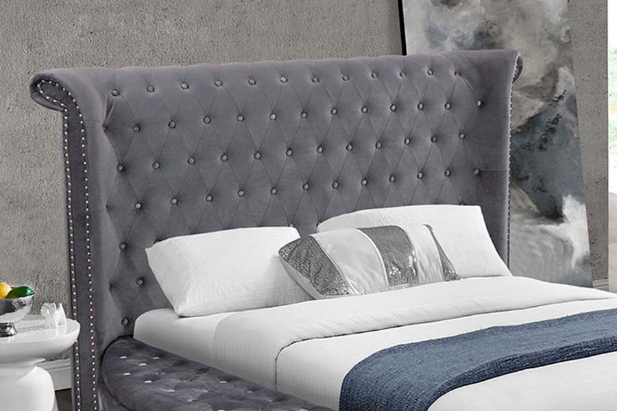 1611 Modernes Luxus-Polsterbett mit Tufting-Motiv. Polsterbett