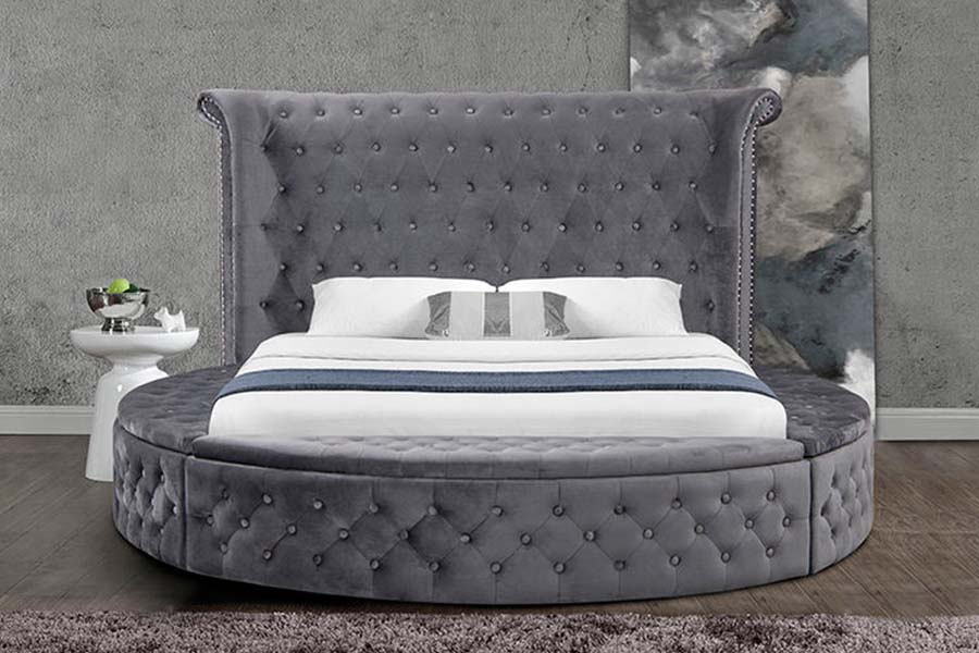 1611 Modernes Luxus-Polsterbett mit Tufting-Motiv. Polsterbett