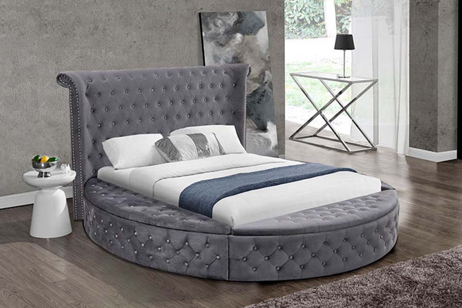 1611 Modernes Luxus-Polsterbett mit Tufting-Motiv. Polsterbett