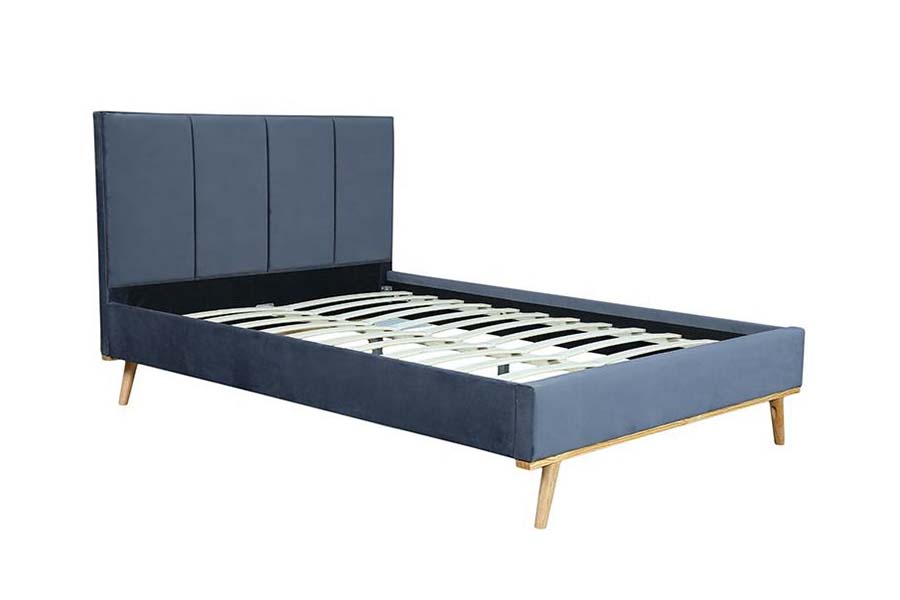 1495 Stoff-Doppelbett, robustes Bettgestell, gepolstertes Bett