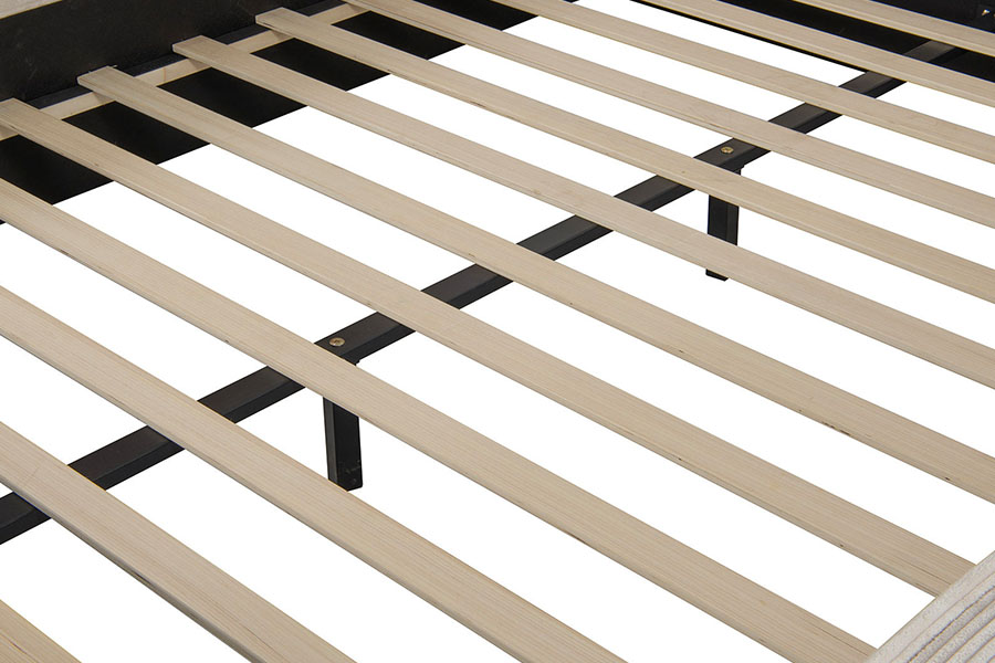 4213 Polsterbett im Tofu-Design aus Cordstoff