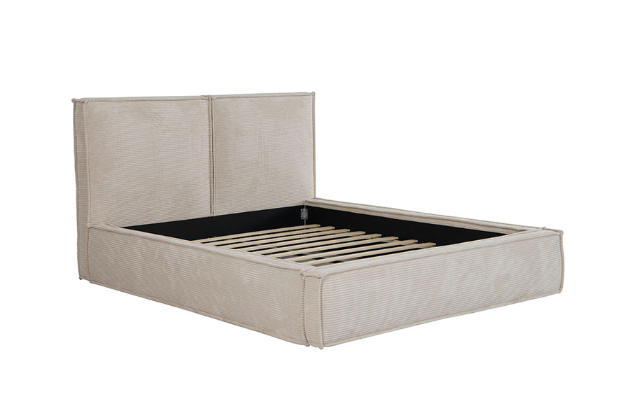 4213 Polsterbett im Tofu-Design aus Cordstoff