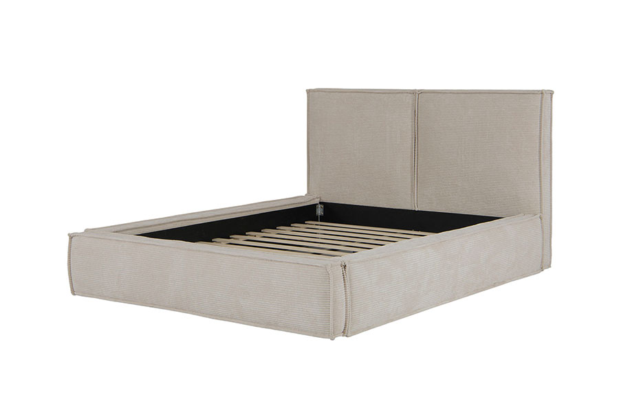 4213 Polsterbett im Tofu-Design aus Cordstoff