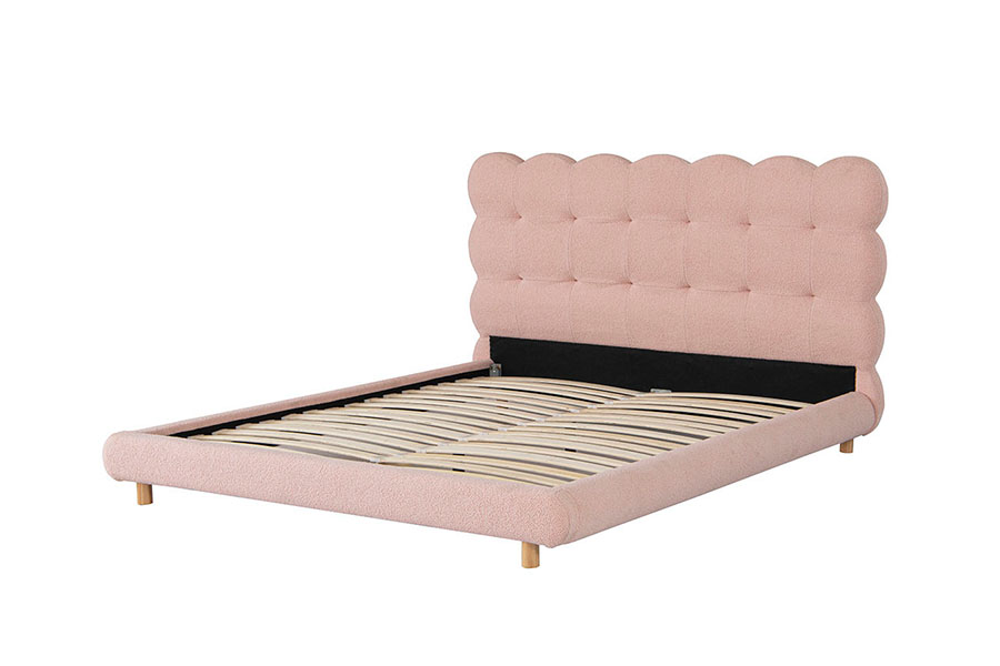 4134 Polsterbett mit Sherpa-Wolle im französischen Design