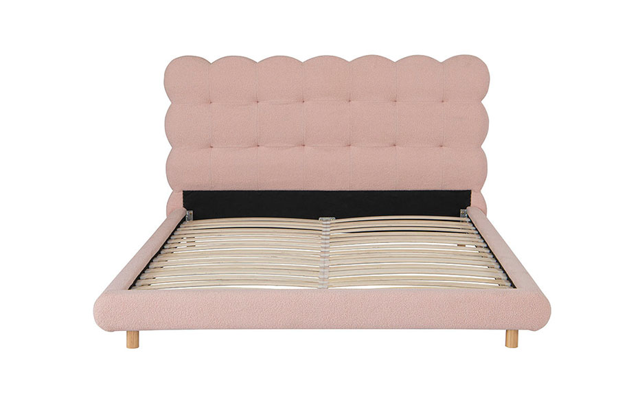 4134 Polsterbett mit Sherpa-Wolle im französischen Design