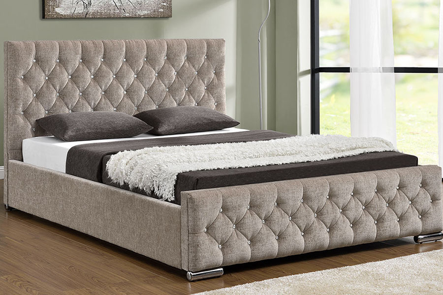 1151G Luxus-Samt-Lift-Kingsize-Bett mit getuftetem Stauraum