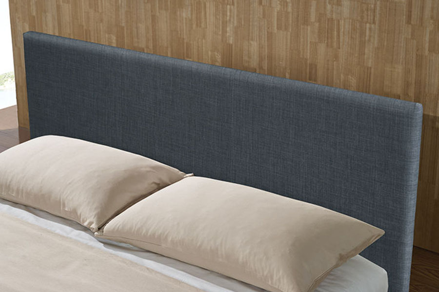 1142-2 Queensize-Bettgestell aus Holz im amerikanischen Stil mit Leinenstoff