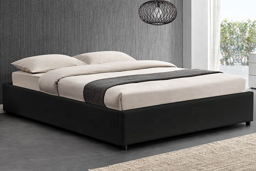 1155G Modernes Bettgestell aus Kunstleder für Hotels mit Gasdruckfeder und Stauraum