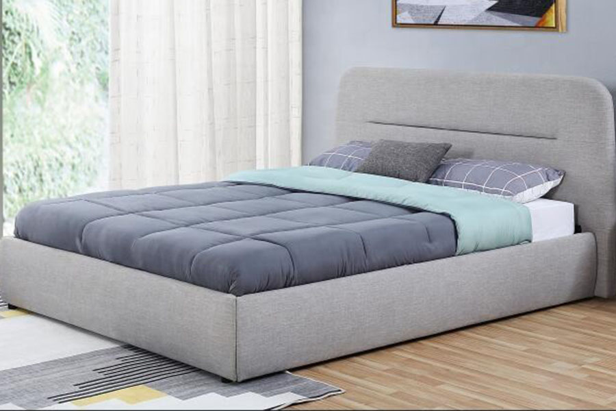 1388G Concave-Ravine LED-Gewebe mit Gasfeder, King-Size-Bett, gepolsterter Bettrahmen mit Stauraum