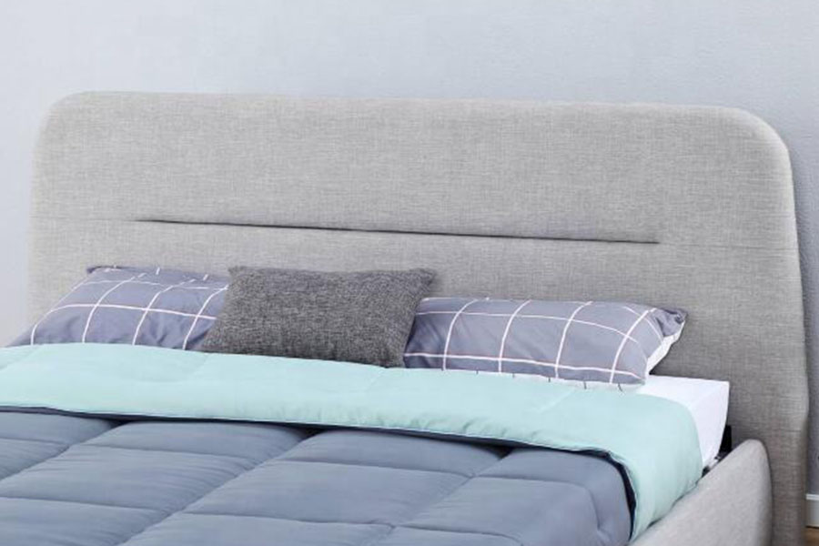 1388G Concave-Ravine LED-Gewebe mit Gasfeder, King-Size-Bett, gepolsterter Bettrahmen mit Stauraum