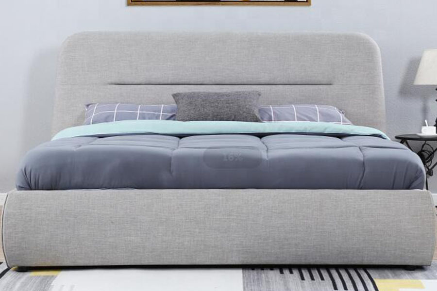 1388G Concave-Ravine LED-Gewebe mit Gasfeder, King-Size-Bett, gepolsterter Bettrahmen mit Stauraum