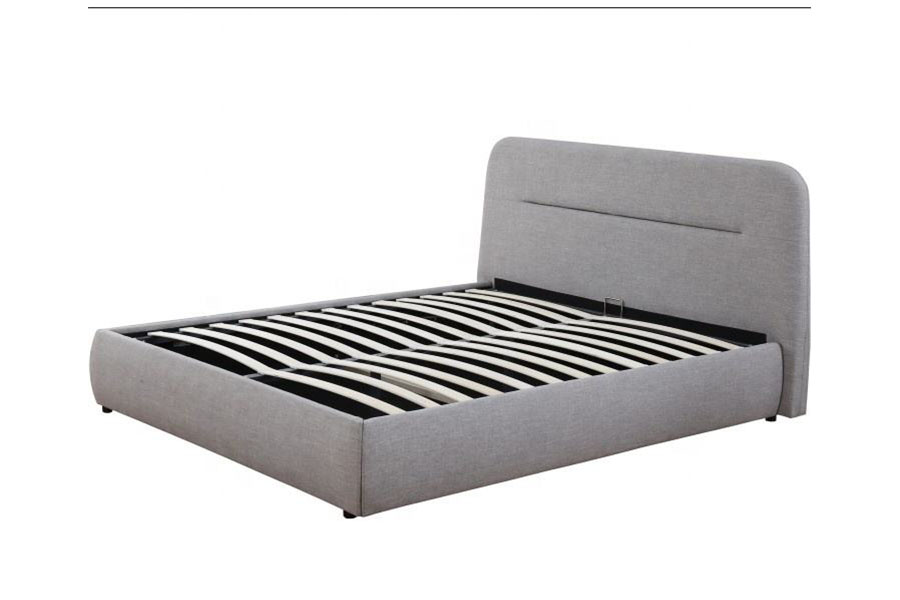 1388G Concave-Ravine LED-Gewebe mit Gasfeder, King-Size-Bett, gepolsterter Bettrahmen mit Stauraum