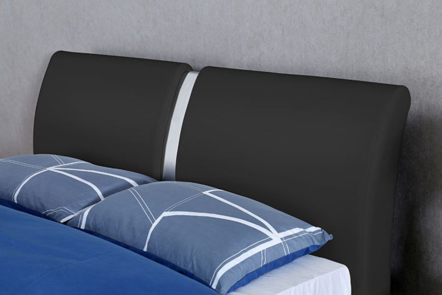 1285G Multi-Size-Ottomane aus Kunstleder mit Stauraum für Schlafzimmer, gepolsterter Bettrahmen