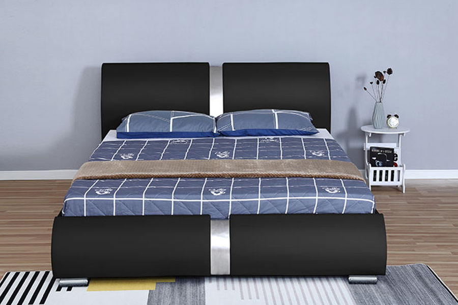 1285G Multi-Size-Ottomane aus Kunstleder mit Stauraum für Schlafzimmer, gepolsterter Bettrahmen